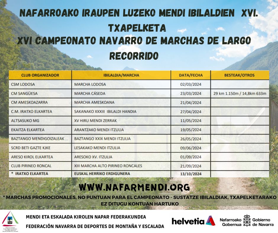 CALENDARIO MARCHAS LARGO RECORRIDO 2024
